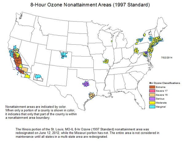 Nonattainment Areas For 8 Hour 1997 Ozone Standard 1312